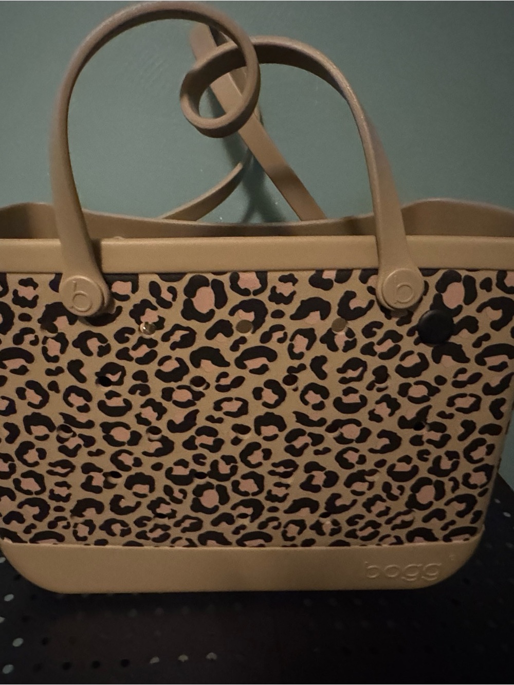 BOGG BAG Leopard Print Beige and Black Tote